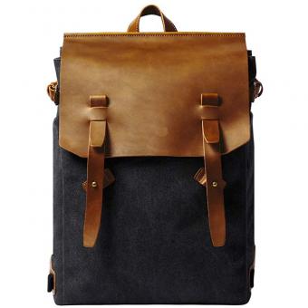 Повседневный рюкзак винтаж холст кожаные рюкзаки унисекс дорожный рюкзак 15,6-дюймовый ноутбук сумка